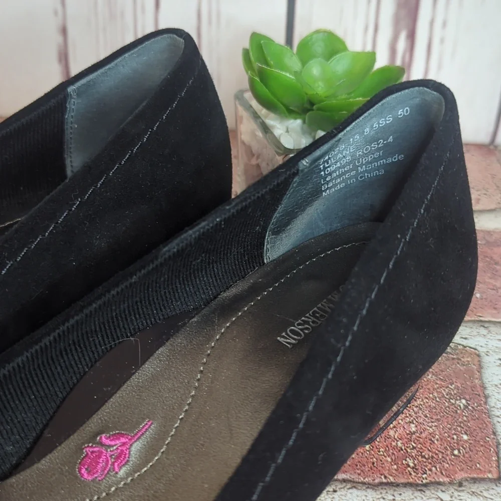 The Tulane Black Suede Super Slim Size 8.5 Narrow Foot by‎ Ros Hommerson